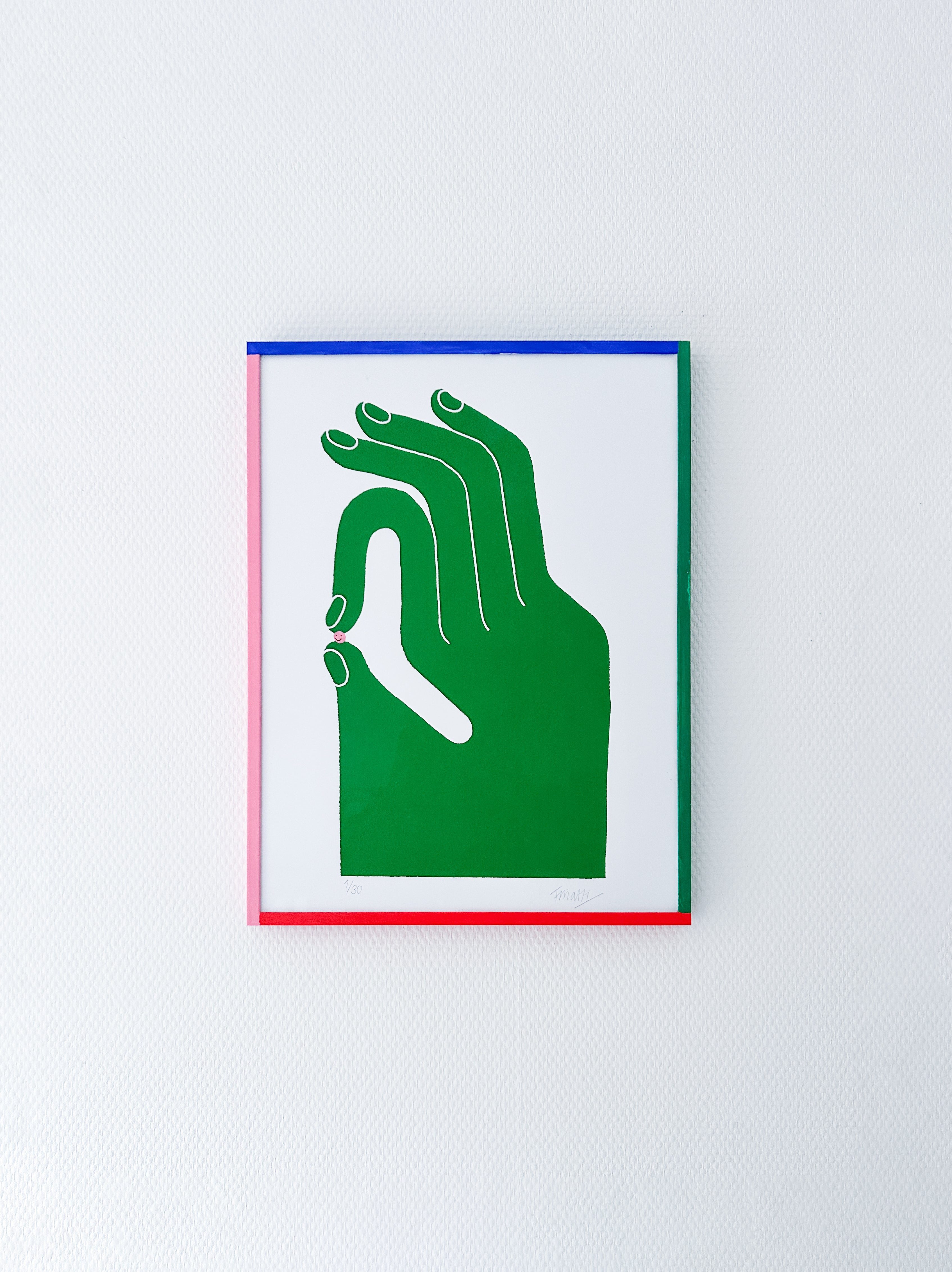 OK hand print, Green (2023) 30✕40cm