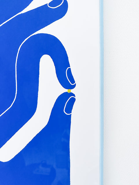 OK hand print, Blue (2023) 70✕50cm