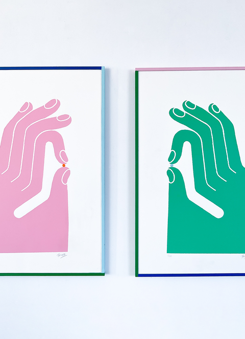 OK hand print, Pink (2023) 70✕50cm