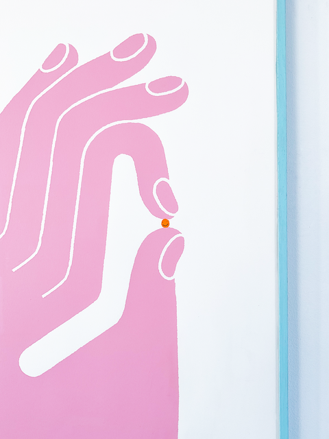 OK hand print, Pink (2023) 70✕50cm