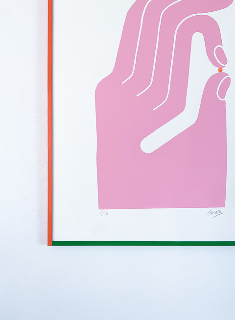 OK hand print, Pink (2023) 70✕50cm