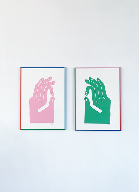 OK hand print, Pink (2023) 70✕50cm