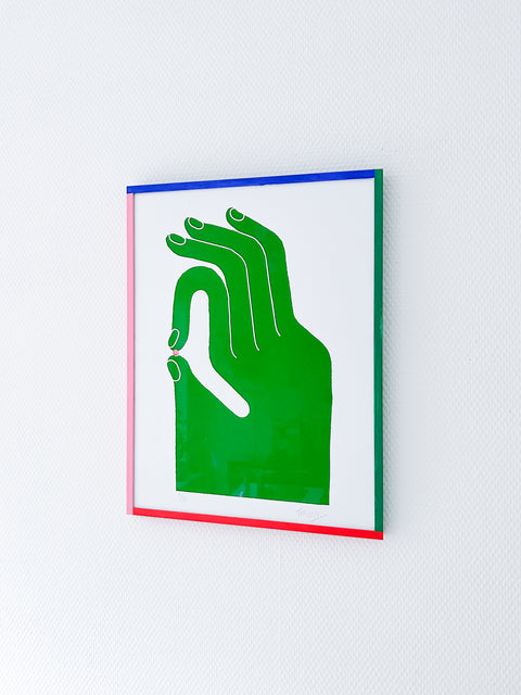 OK hand print, Green (2023) 30✕40cm