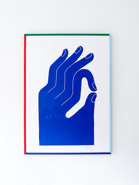 OK hand print, Blue (2023) 70✕50cm