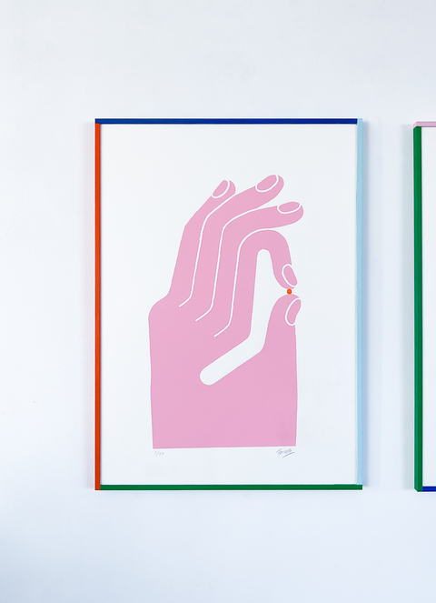 OK hand print, Pink (2023) 70✕50cm